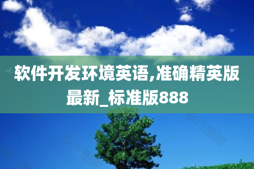 软件开发环境英语,准确精英版最新_标准版888