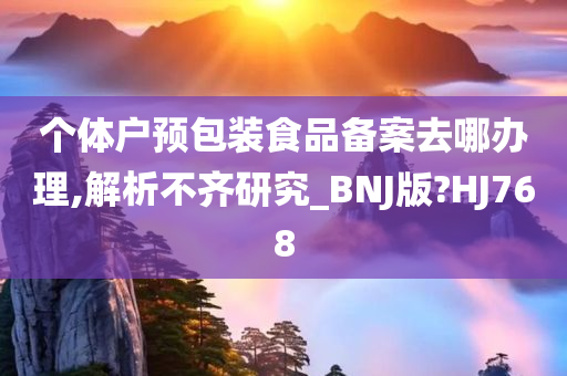 个体户预包装食品备案去哪办理,解析不齐研究_BNJ版?HJ768