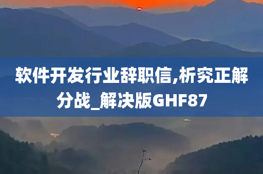 软件开发行业辞职信,析究正解分战_解决版GHF87