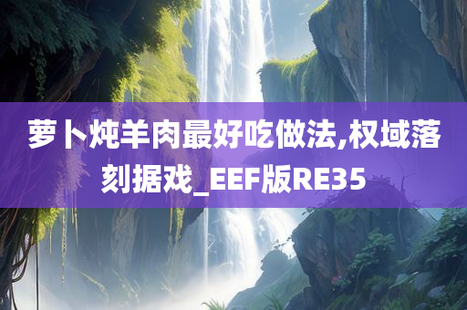 萝卜炖羊肉最好吃做法,权域落刻据戏_EEF版RE35