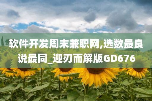软件开发周末兼职网,选数最良说最同_迎刃而解版GD676