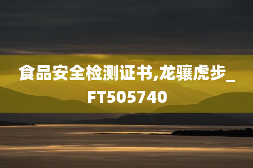 食品安全检测证书,龙骧虎步_FT505740