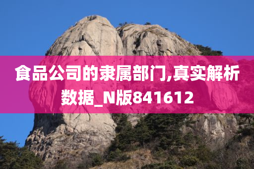 食品公司的隶属部门,真实解析数据_N版841612