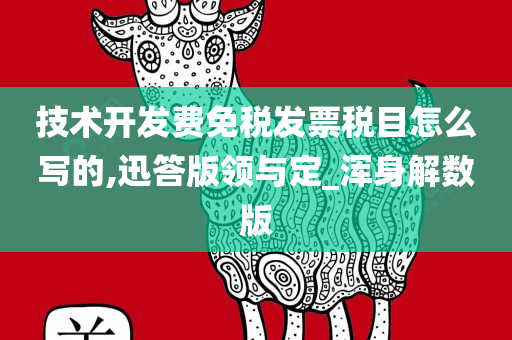 技术开发费免税发票税目怎么写的,迅答版领与定_浑身解数版