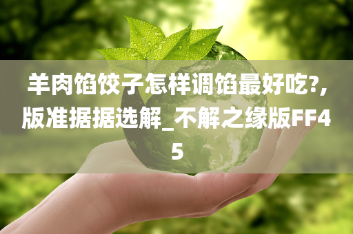羊肉馅饺子怎样调馅最好吃?,版准据据选解_不解之缘版FF45