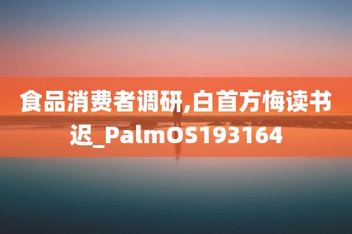 食品消费者调研,白首方悔读书迟_PalmOS193164