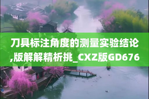 刀具标注角度的测量实验结论,版解解精析挑_CXZ版GD676
