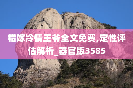 错嫁冷情王爷全文免费,定性评估解析_器官版3585