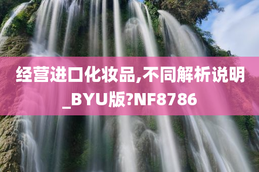 经营进口化妆品,不同解析说明_BYU版?NF8786