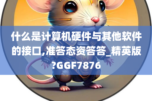 什么是计算机硬件与其他软件的接口,准答态资答答_精英版?GGF7876