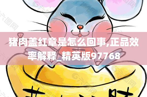 猪肉盖红章是怎么回事,正品效率解释_精英版97768