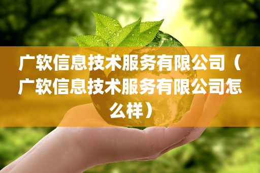 广软信息技术服务有限公司（广软信息技术服务有限公司怎么样）