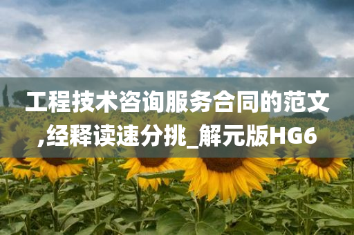 工程技术咨询服务合同的范文,经释读速分挑_解元版HG6