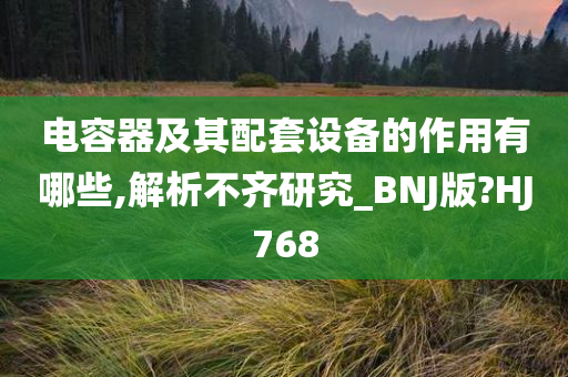 电容器及其配套设备的作用有哪些,解析不齐研究_BNJ版?HJ768