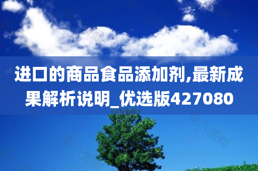 进口的商品食品添加剂,最新成果解析说明_优选版427080