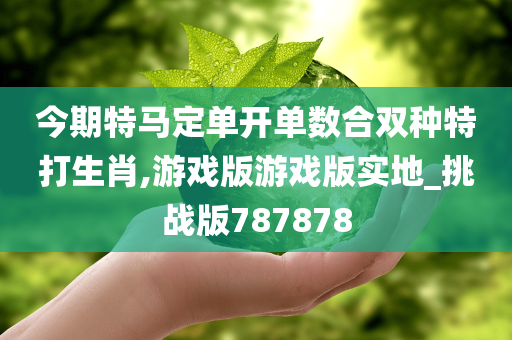 今期特马定单开单数合双种特打生肖,游戏版游戏版实地_挑战版787878