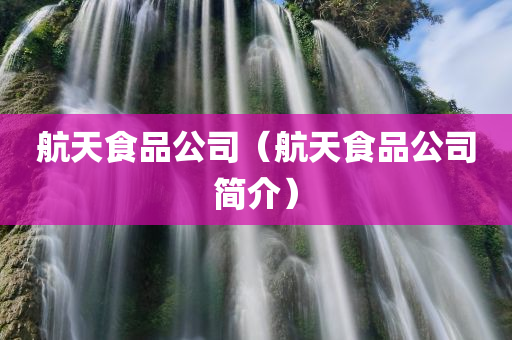航天食品公司（航天食品公司简介）