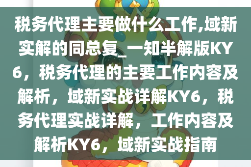 税务代理主要做什么工作,域新实解的同总复_一知半解版KY6，税务代理的主要工作内容及解析，域新实战详解KY6，税务代理实战详解，工作内容及解析KY6，域新实战指南