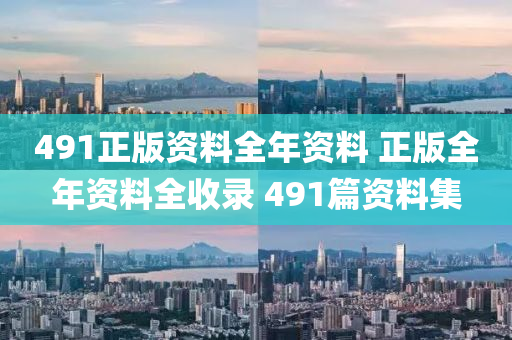 491正版资料全年资料 正版全年资料全收录 491篇资料集