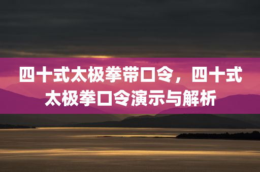 四十式太极拳带口令，四十式太极拳口令演示与解析