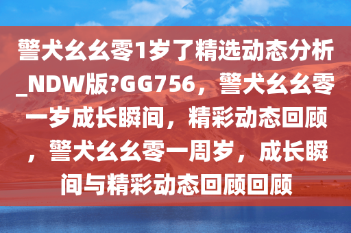 警犬幺幺零1岁了精选动态分析_NDW版?GG756，警犬幺幺零一岁成长瞬间，精彩动态回顾，警犬幺幺零一周岁，成长瞬间与精彩动态回顾回顾