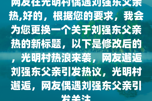 网友在光明村偶遇刘强东父亲热,好的，根据您的要求，我会为您更换一个关于刘强东父亲热的新标题，以下是修改后的，光明村热浪来袭，网友邂逅刘强东父亲引发热议，光明村邂逅，网友偶遇刘强东父亲引发关注