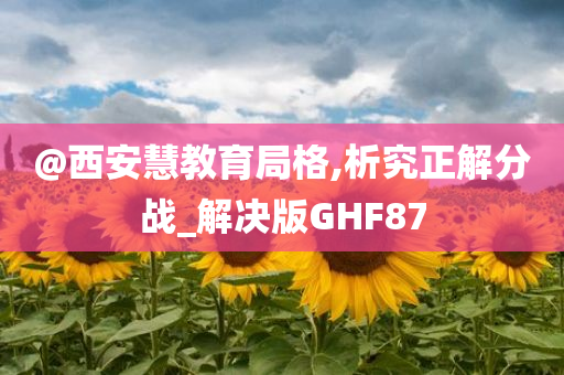 @西安慧教育局格,析究正解分战_解决版GHF87